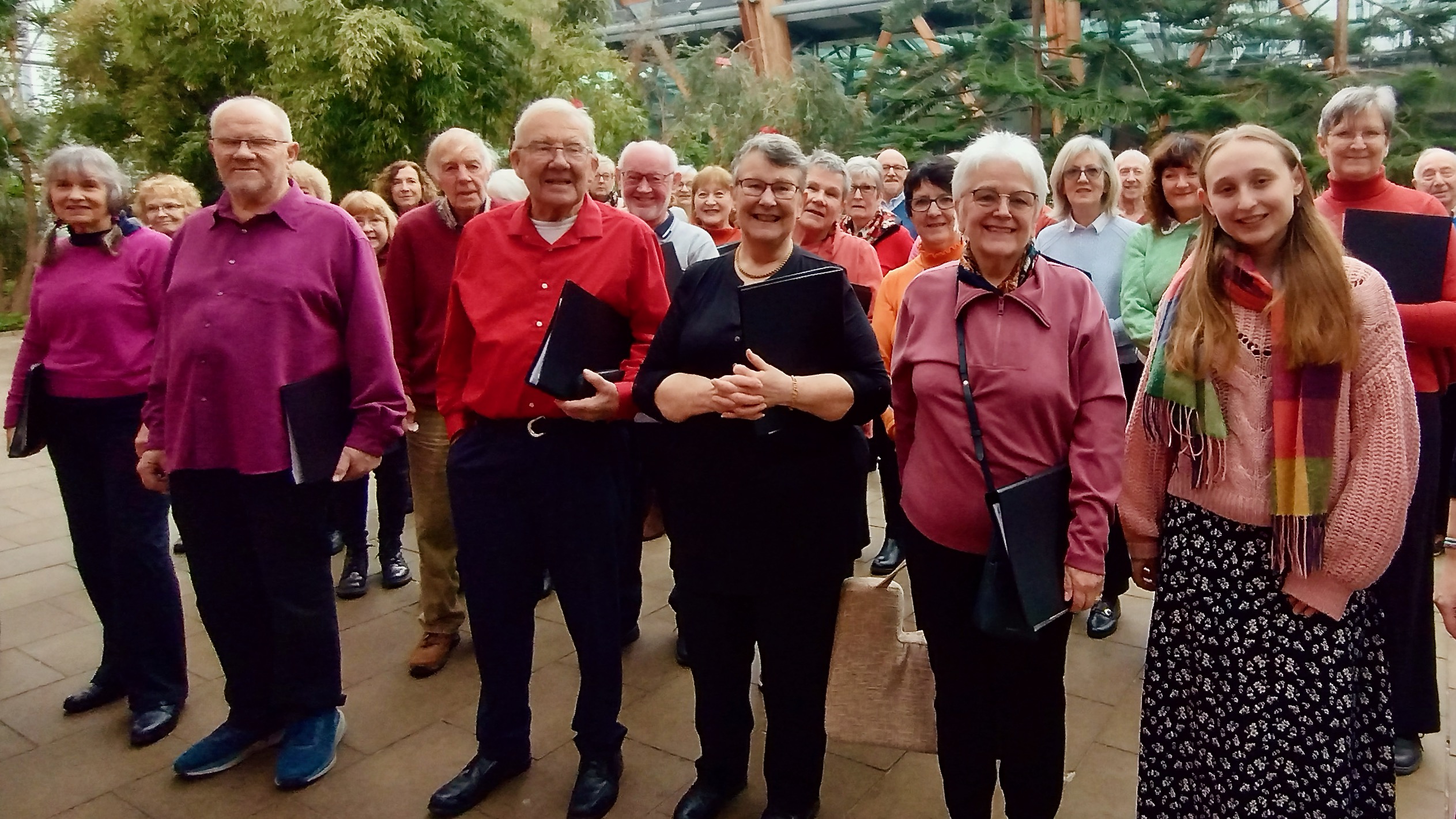 Adelaide pictured with members of Singing In... Grenoside prior to their performance in the Millennium Gallery, Sheffield.